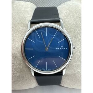 Skagen 858XLSLN Women's Black Leather Analog Dial Quartz Wrist Watch JNA922